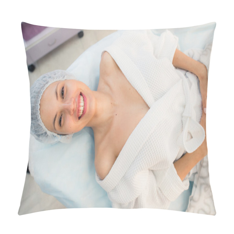 Personality  Beautiful Patient Woman Smile Lying On Bed In Surgery Room Hospital Pillow Covers