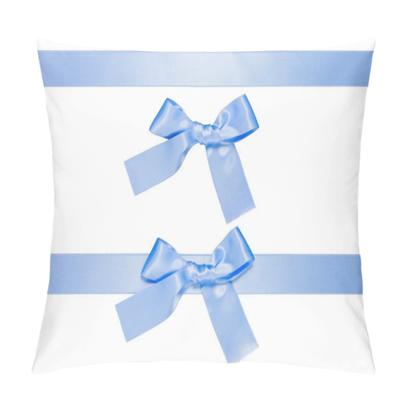 Personality  Blue Multiple Ribbons With Bow, Isolated Pillow Covers