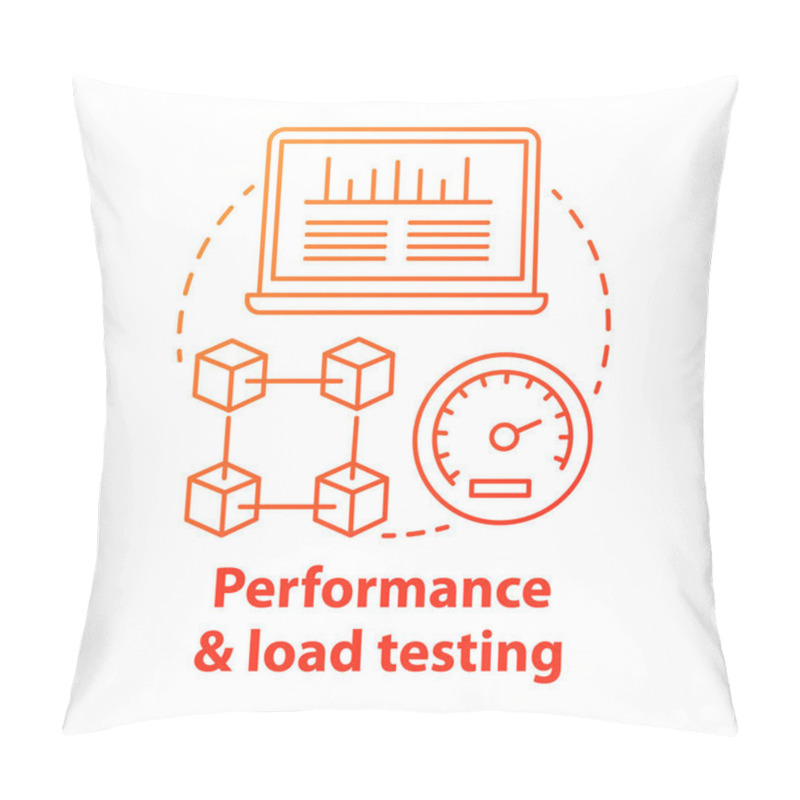 Personality  Performance And Load Testing Concept Icon. Research System Speed, Stability. Website Speed Optimization. Application Check Idea Thin Line Illustration. Vector Isolated Outline Drawing Pillow Covers