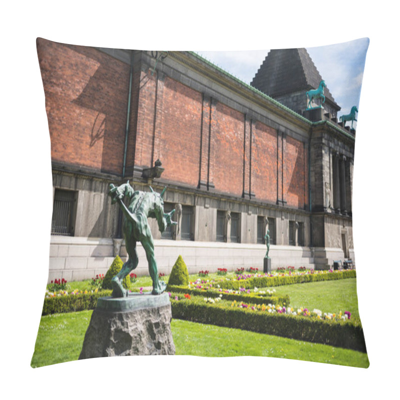 Personality  COPENHAGEN, DENMARK - MAY 5, 2018: Urban Scene With Ny Carlsberg Glyptotek In Copenhagen, Denmark Pillow Covers