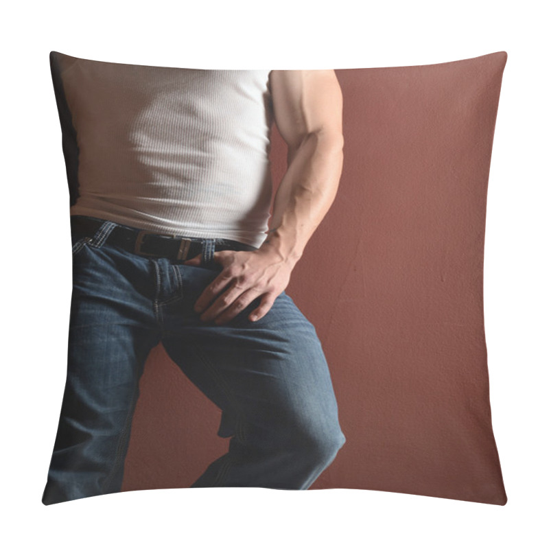 Personality  Man In Blue Jeans Pillow Covers