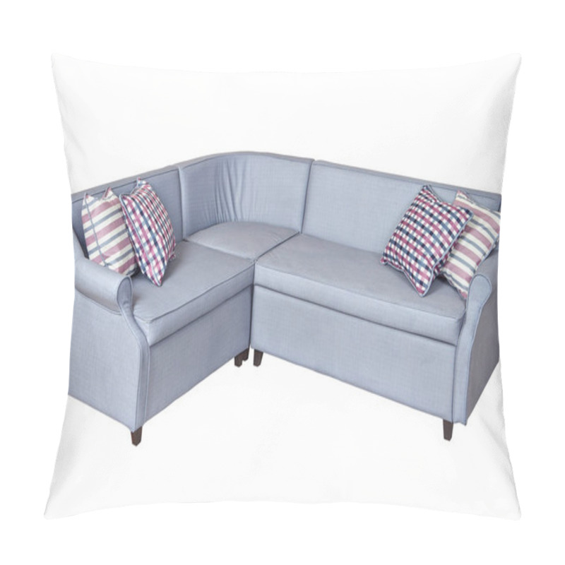 Personality  Light Gray Corner Fold-out Upholstered In Fabric Sofa Bed,  Isolated. Pillow Covers