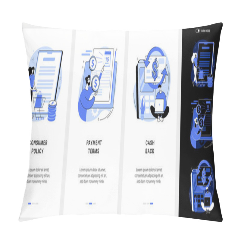 Personality  Customer Loyalty Mobile App UI Kit. Pillow Covers