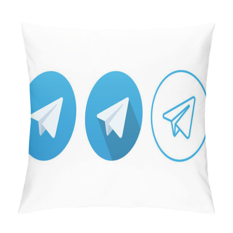 Personality  Aircraft Blue Button Icon Vector Pillow Covers