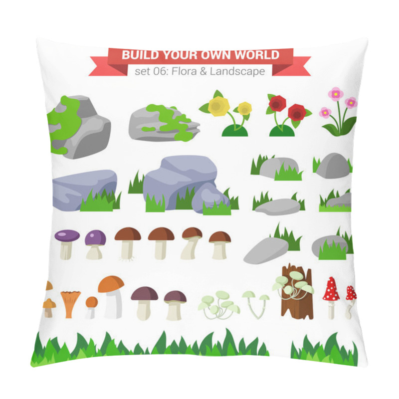 Personality  Nature Objects Icon Set. Pillow Covers