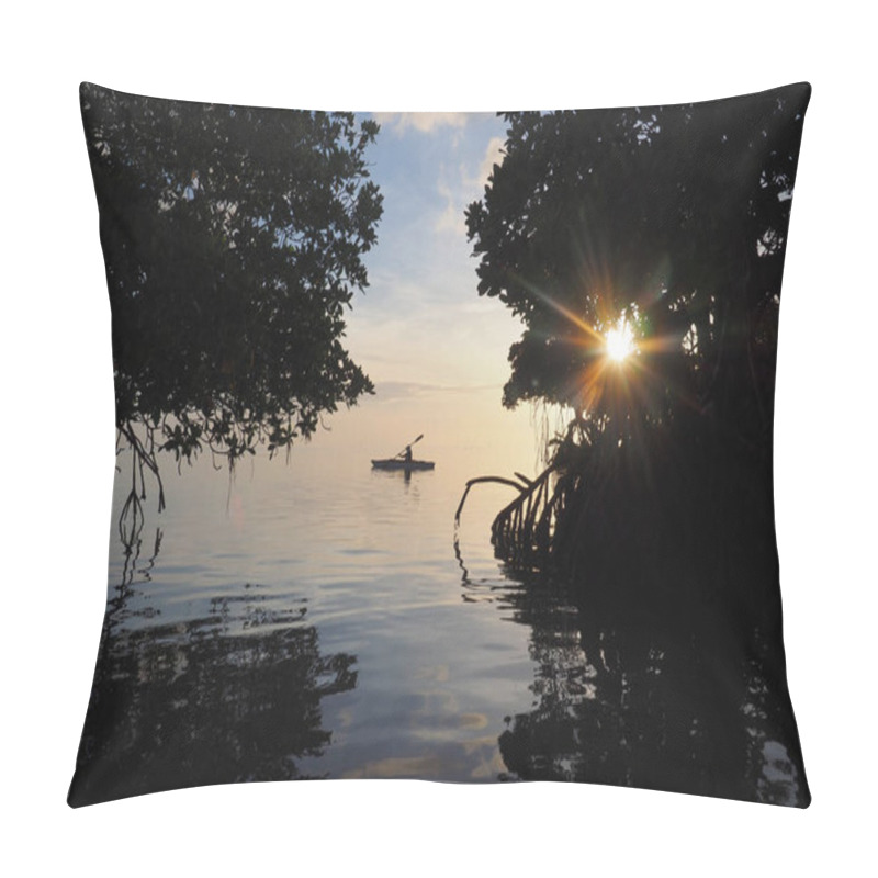 Personality  Kayaking Amidst The Mangroves Of Key Biscayne, Florida. Pillow Covers