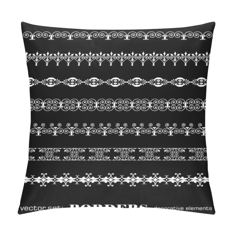 Personality  Decorative Borders Isolated On Black Background - Set 9 Pillow Covers