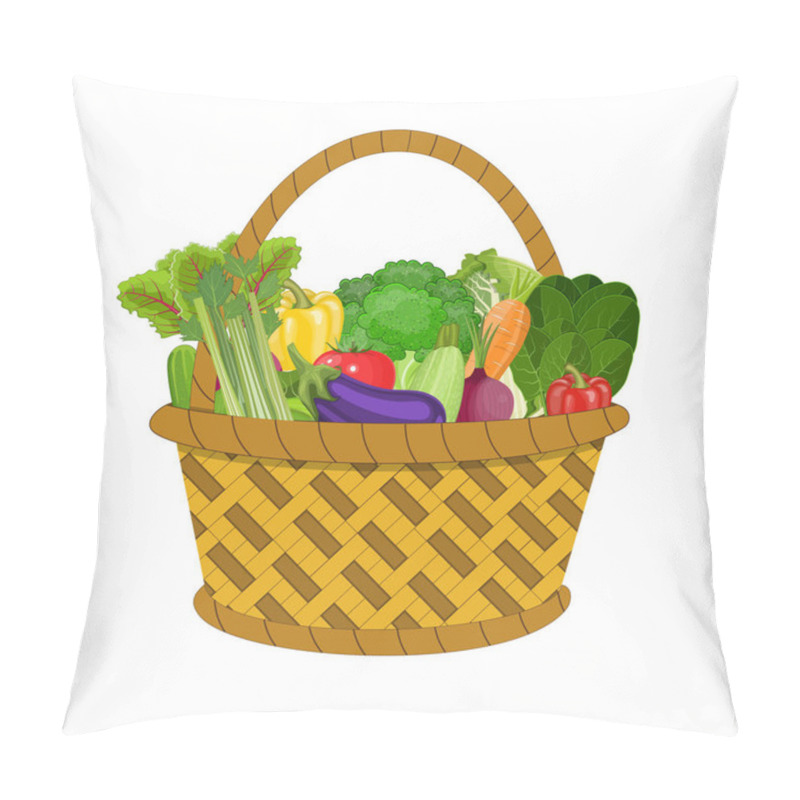 Personality  Full Basket With Different Healthy Food. Pillow Covers