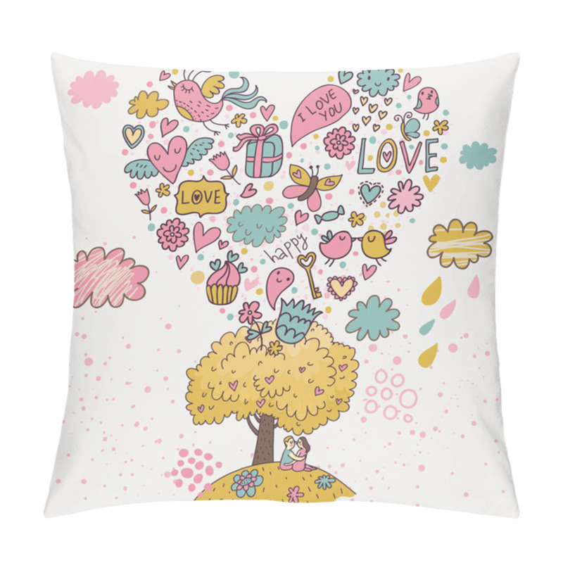 Personality  Romantic Date Under The Tree Of Love Pillow Covers