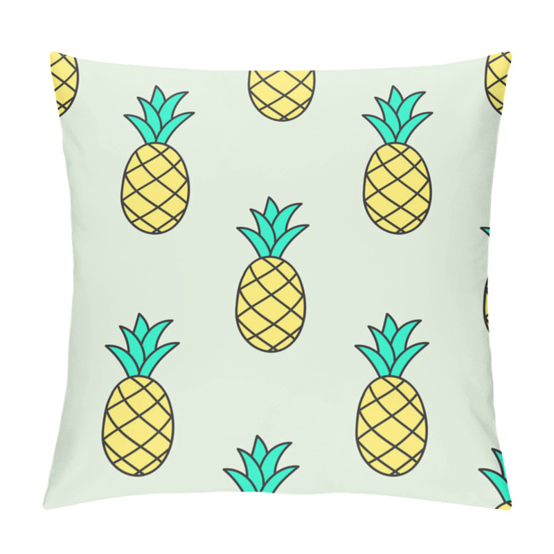 Personality  Seamless Hand-drawn Pattern With Pineapple. Vector Illustration. Pillow Covers