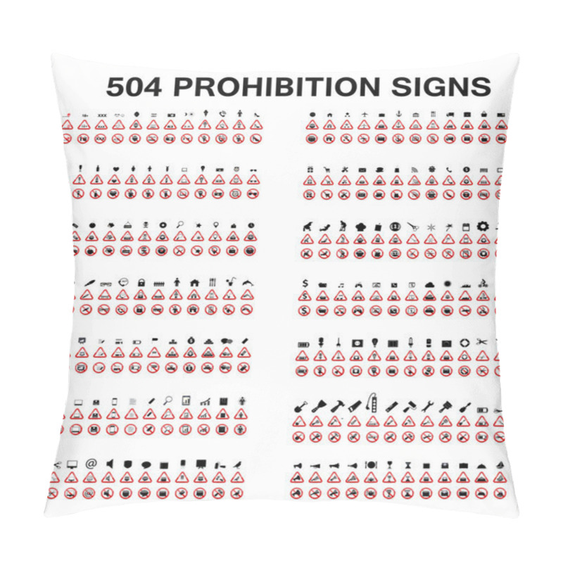 Personality  Set Of Prohibition Signs. Vector Illustration Pillow Covers