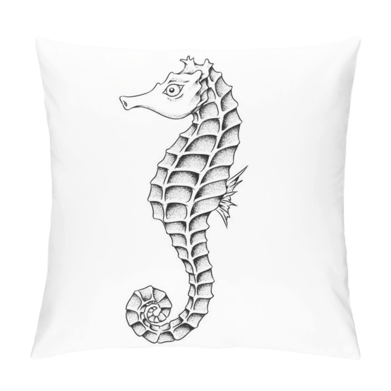 Personality  Seahorse Line Art Illustration Pillow Covers