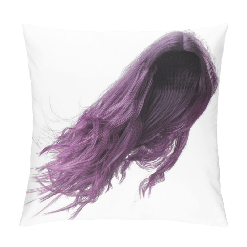 Personality  3d Render, 3d Illustration, Fantasy Long Wavy Hair On Isolated White Background Pillow Covers