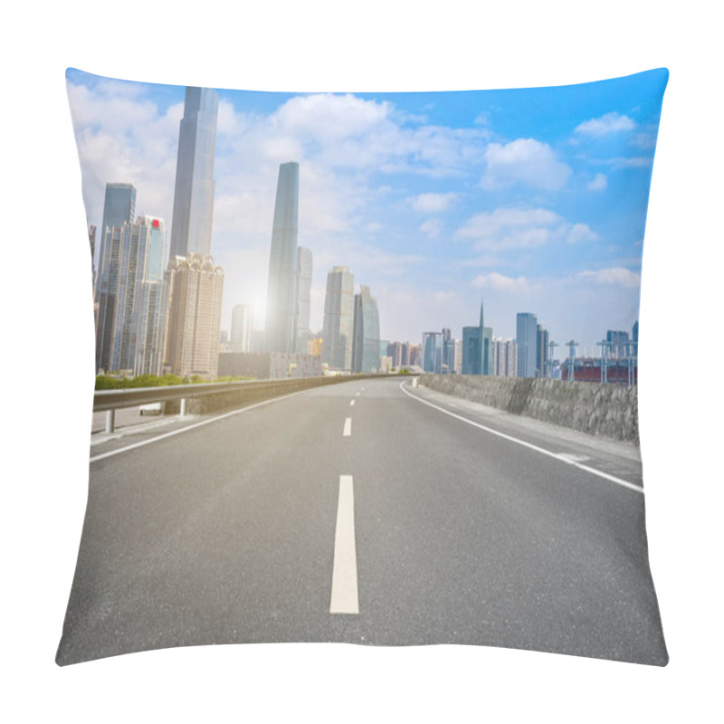 Personality  Road Pavement And Guangzhou City Buildings Skyline Pillow Covers