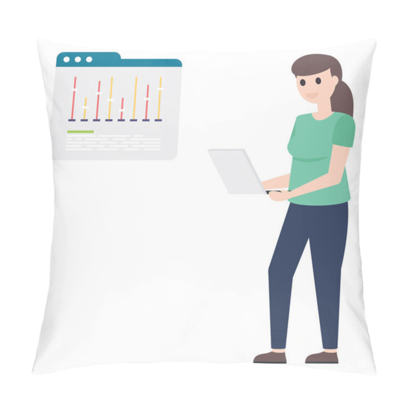 Personality  Audio Mixer Vector, Interface Control Image Flat Character. Pillow Covers