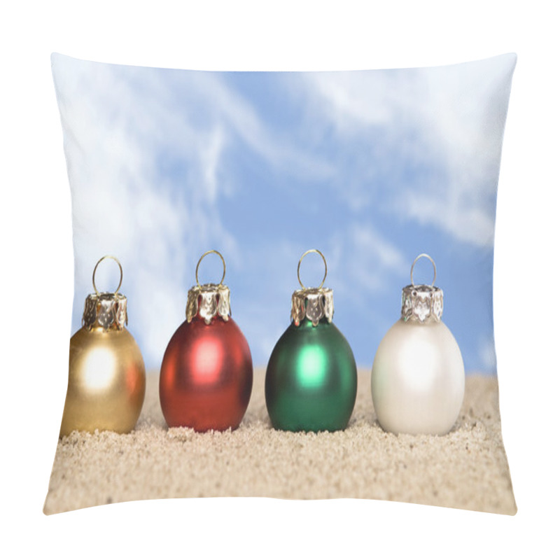 Personality  Christmas Ornaments On The Beach Pillow Covers