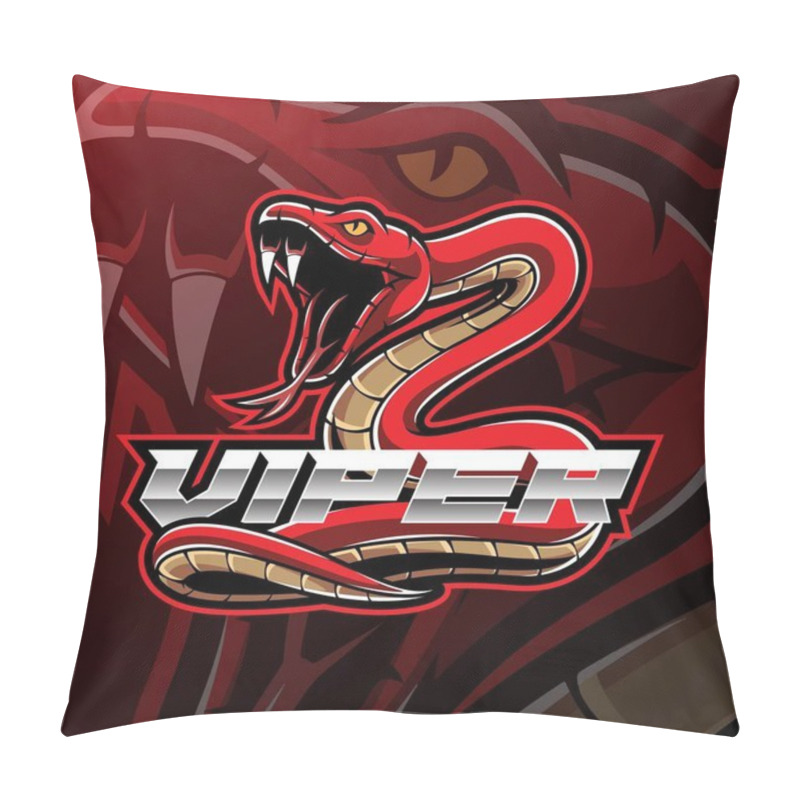 Personality  Viper Snake Mascot Logo Design Pillow Covers