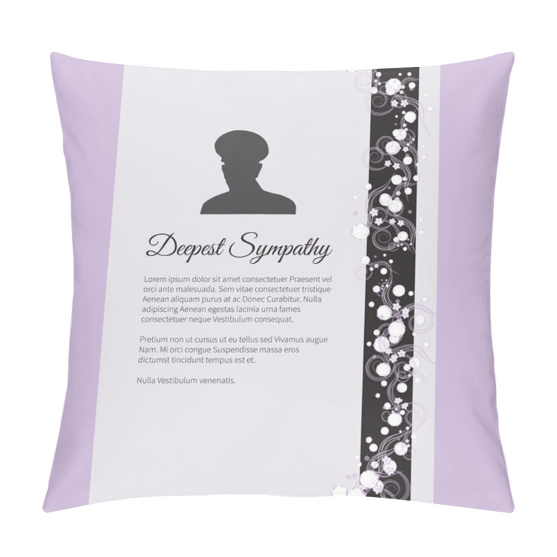 Personality  Deepest Sympathy Vector Lettering In Abstract Style, Place For Text And Photo Pillow Covers