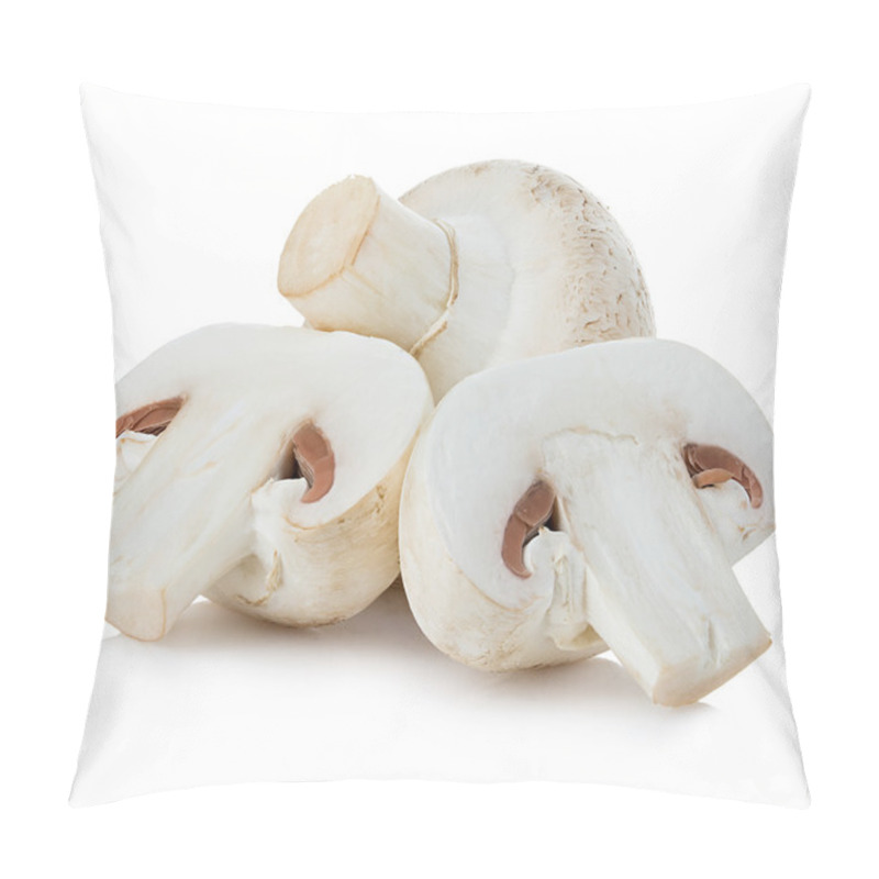 Personality  Champignon Mushrooms Close-up Isolated On A White Background. Pillow Covers