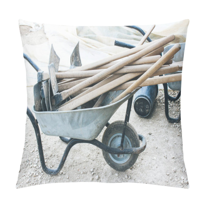 Personality  Picks And Trolley For Archeological Excavations Pillow Covers