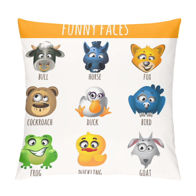 Personality  Animal Funny Faces Pillow Covers