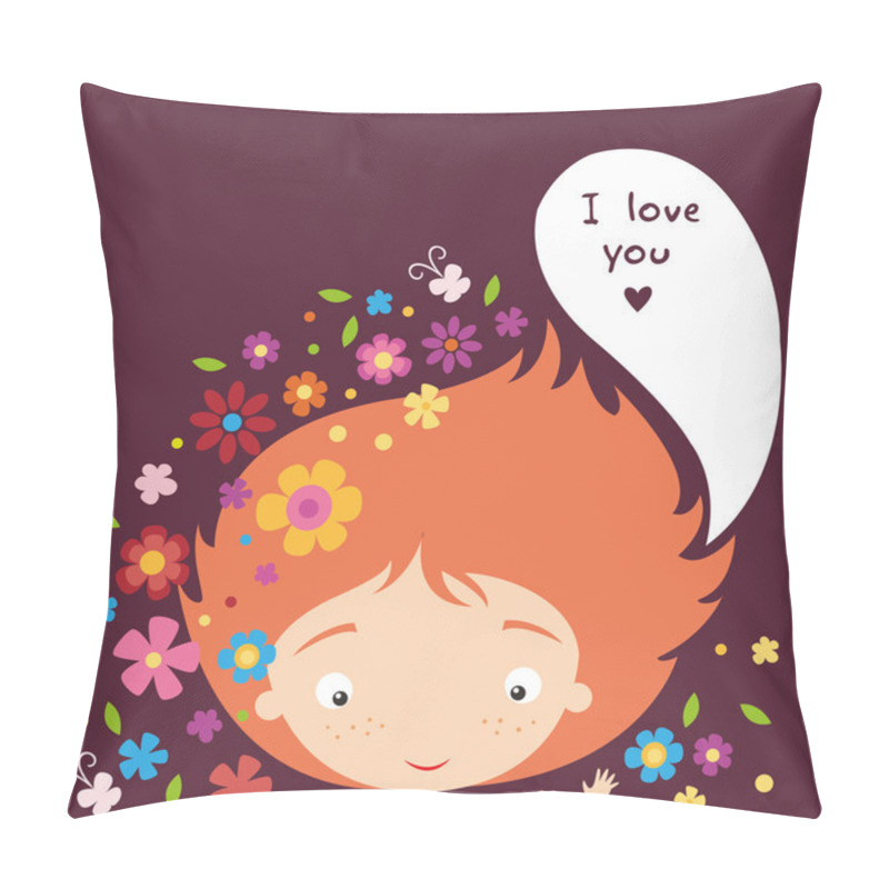 Personality  Hippie Girl Says I Love You Pillow Covers