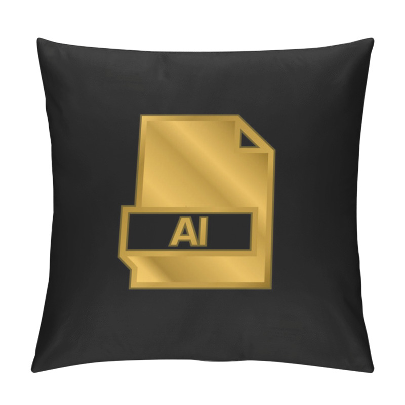 Personality  AI Gold Plated Metalic Icon Or Logo Vector Pillow Covers