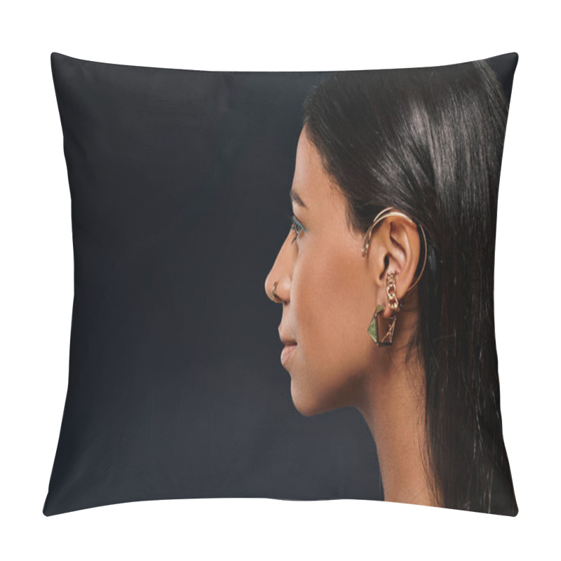 Personality  A Beautiful African American Woman In A Studio Environment. Pillow Covers