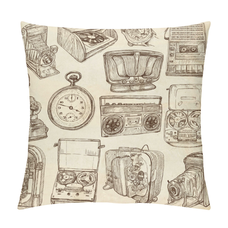 Personality  Old Objects - Full Sized Hand Drawn Collection Pillow Covers