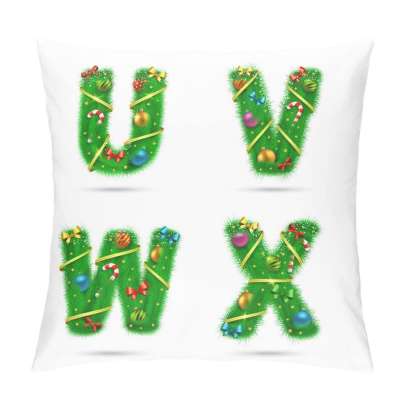 Personality  Fir Tree Font Letters. Pillow Covers