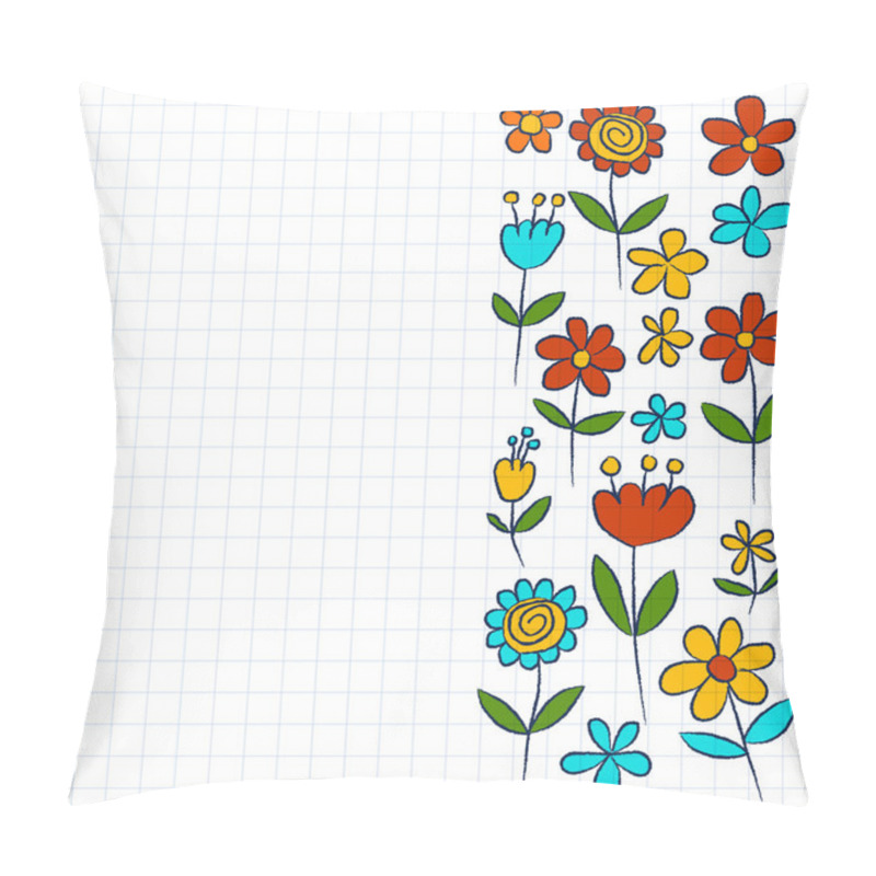 Personality  Vector Set Of Doodle Flowers Pillow Covers