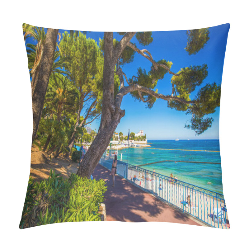 Personality  Beach Promenade In Beaulieu-sur-mer Village  Pillow Covers