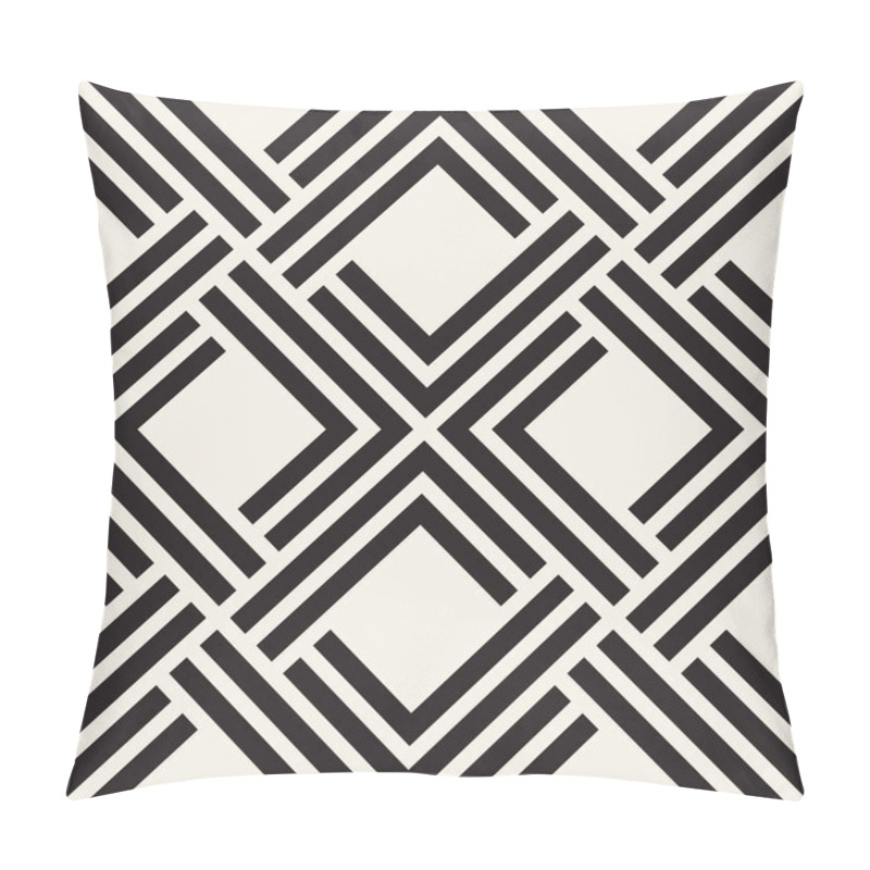 Personality  Vector Seamless Lattice Pattern. Modern Stylish Texture With Monochrome Trellis. Repeating Geometric Grid. Simple Graphic Design Background.  Pillow Covers