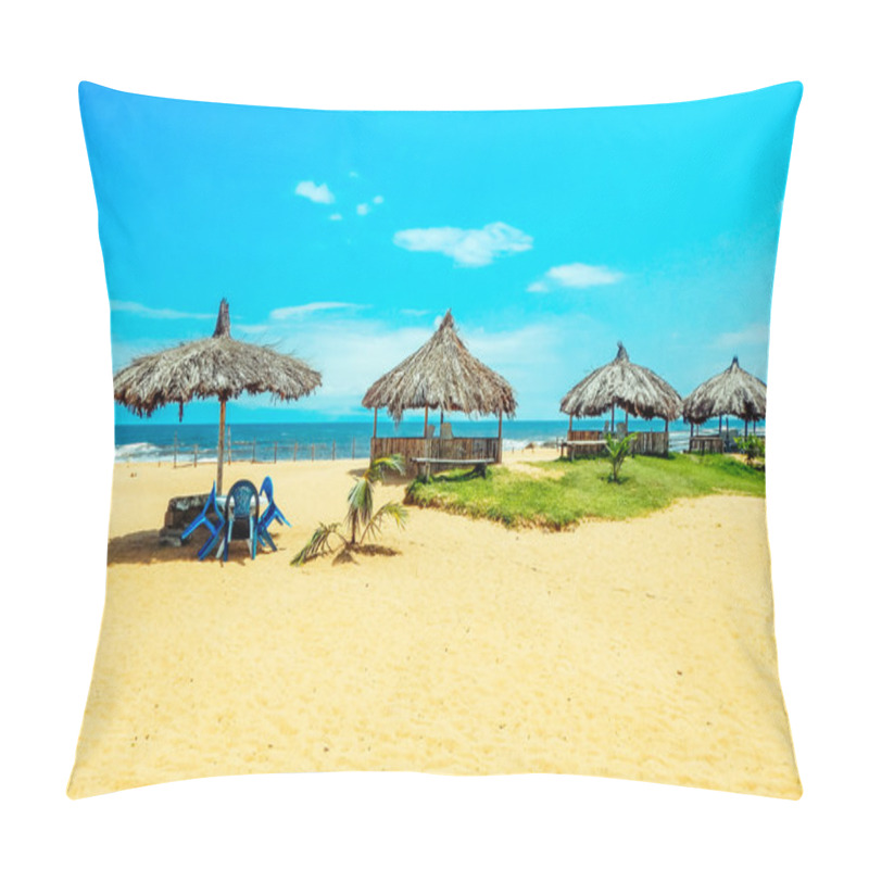 Personality  Africa. Sun-drenched Beach In Monrovia, Liberia Pillow Covers