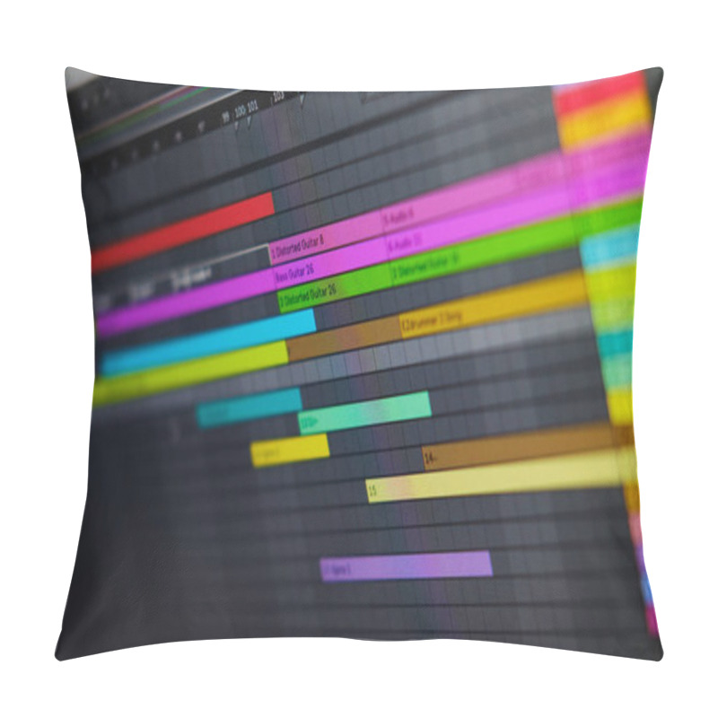 Personality  Close Up View Computer Monitor Digital Audio Workstationor DAW Music Production App Pillow Covers