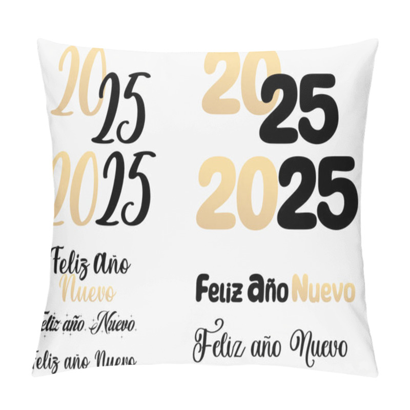 Personality  2025 Lettering Or Typography Happy New Year Pillow Covers