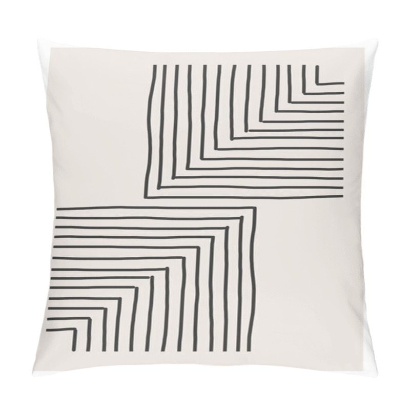 Personality  Trendy Abstract Creative Minimalist Artistic Hand Drawn Composition Pillow Covers