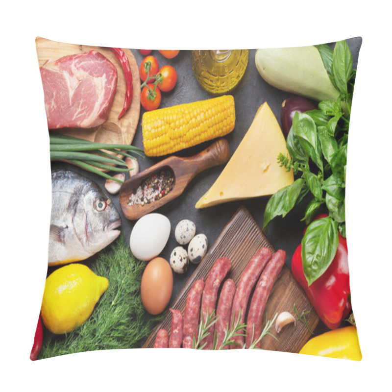 Personality  Vegetables, Fish, Meat And Ingredients Cooking Pillow Covers