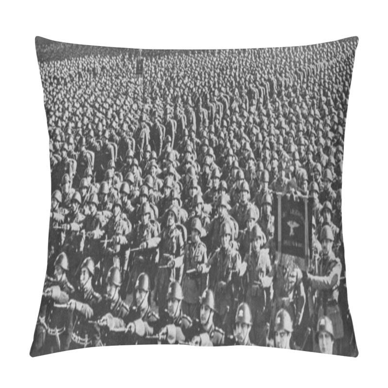 Personality  GERMANY - 1930s: The March Of Fascist Militia. Parade Of Nazis Militia During Thirties. Pillow Covers