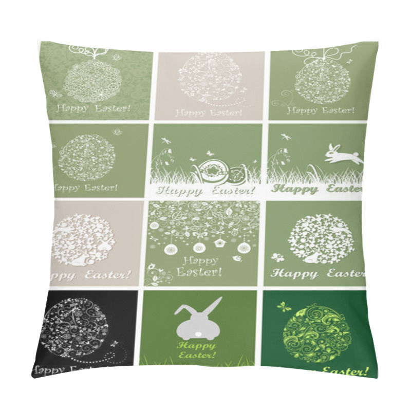 Personality  Beautiful Easter Cards With Lacy And Paper Eggs Pillow Covers