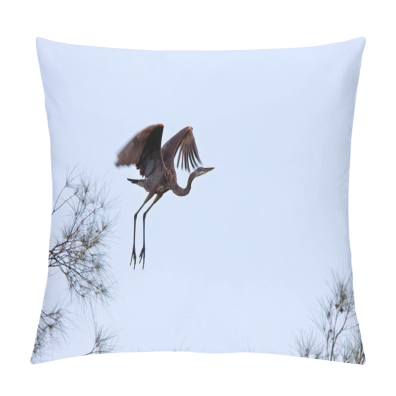 Personality  Great Blue Heron Landing In Florida Tree Pillow Covers