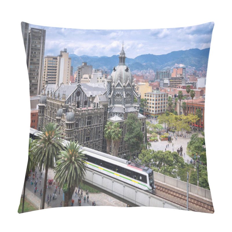 Personality  MEDELLIN, COLOMBIA - 06 OCTOBER 2016: View Of Downtown Medellin, Pillow Covers