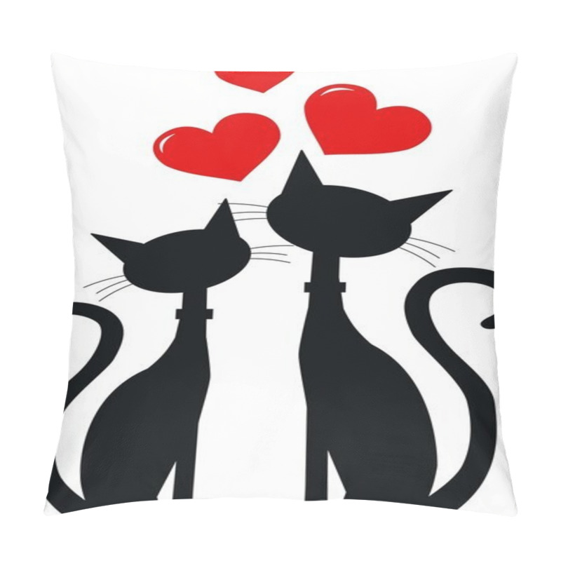 Personality  Two Cats In Love Pillow Covers