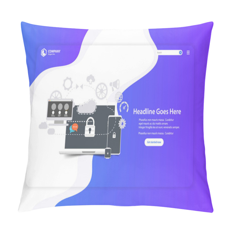 Personality  Flat Design Website Landing Page Vector Template Pillow Covers