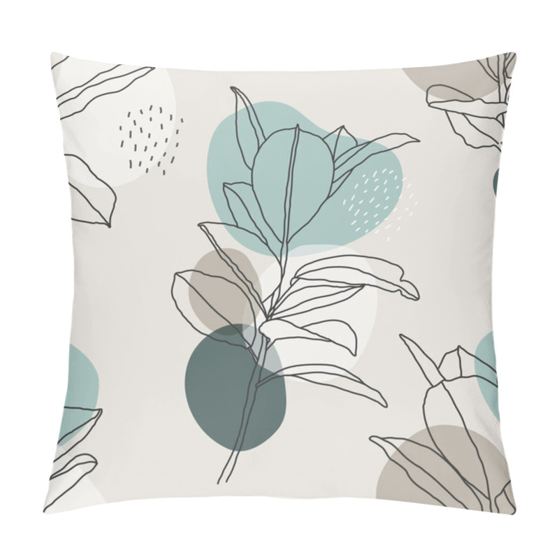 Personality  Trendy Minimalist Seamless Botanical Pattern With Line Art Composition Pillow Covers