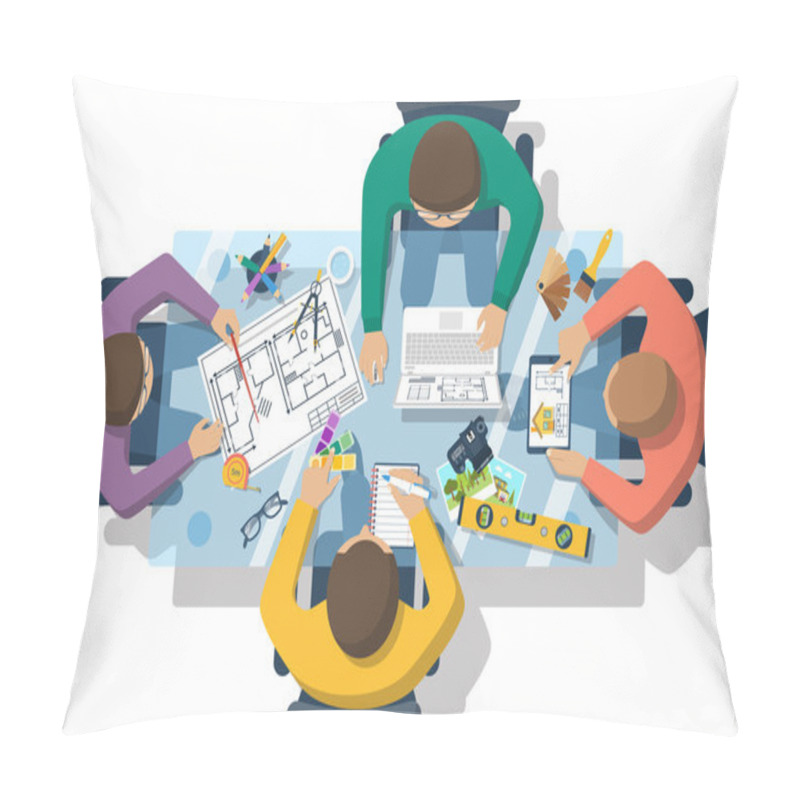 Personality  Team Of People Working Pillow Covers