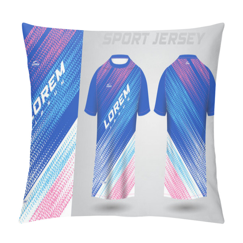 Personality  Blue Pink Shirt Soccer Football Sport Jersey Template Design Mockup.  Pillow Covers