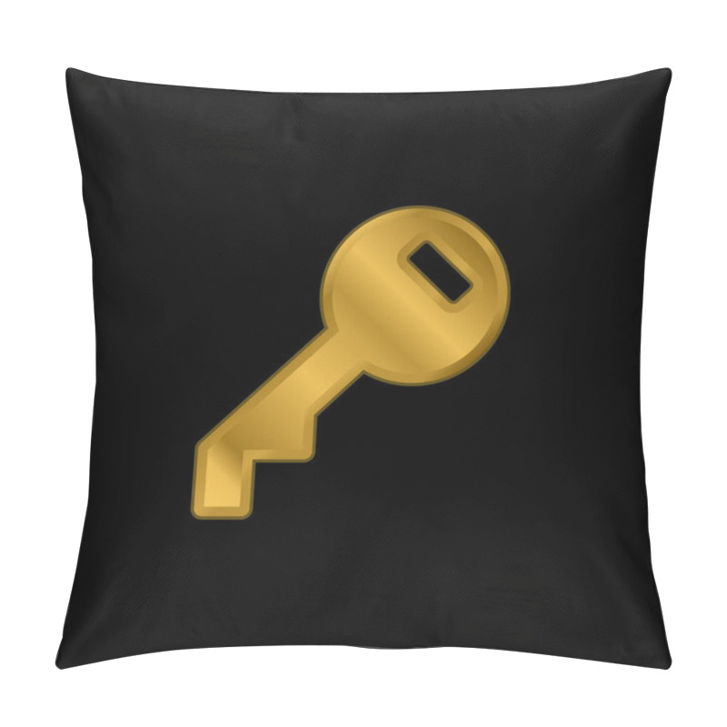 Personality  Access Key Filled Circular Tool Gold Plated Metalic Icon Or Logo Vector Pillow Covers