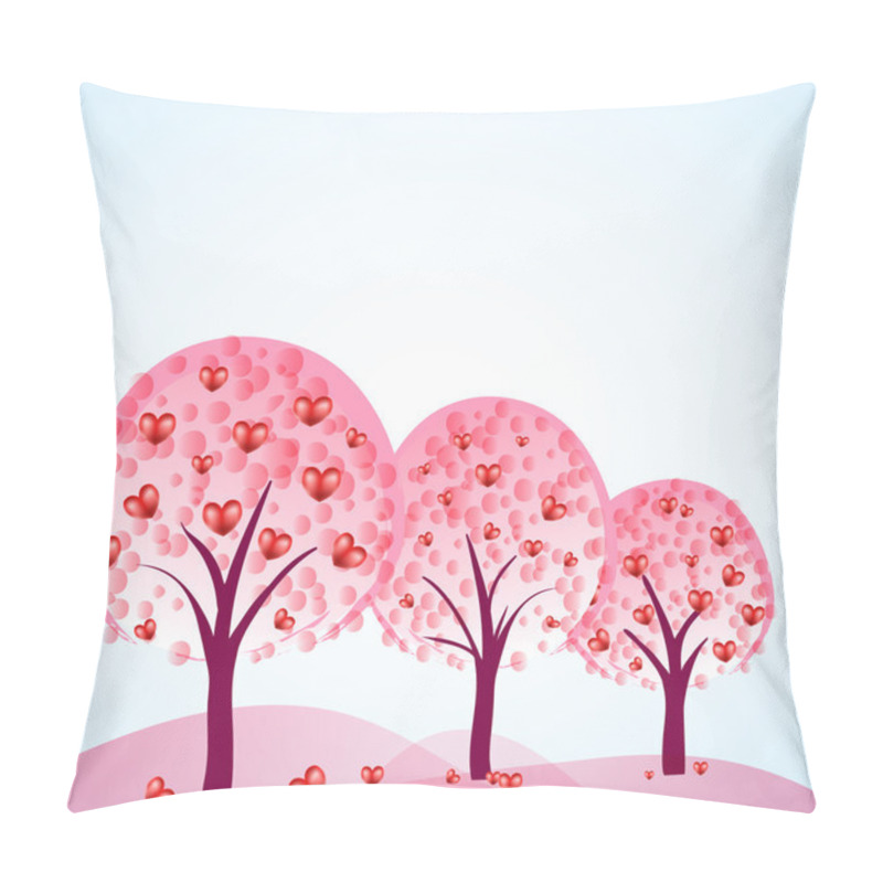 Personality  Abstract Trees With Hearts Pillow Covers