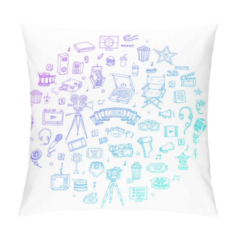 Personality  Cinema Icons Set Pillow Covers